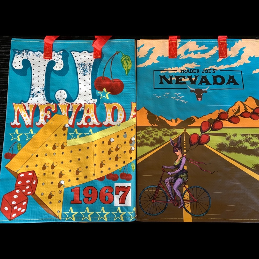2 AWESOME NEW 2021 Design - Nevada Trader Joe’s Reusable bag / tote gift bag
